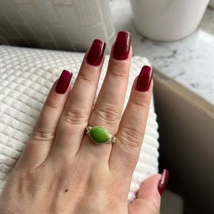 Green turquoise sterling silver ring Size 7